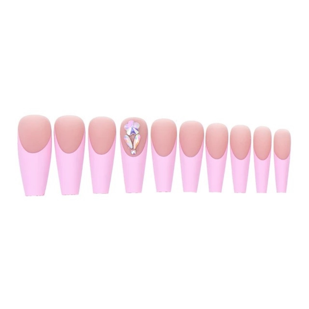 🎉3 for $15🎉 Pink French Tip Rhinestone Nails